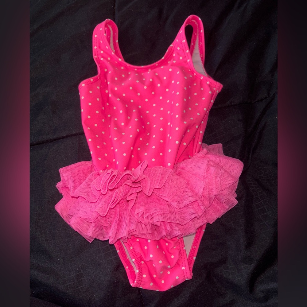 Toddler girl pink bathing suit